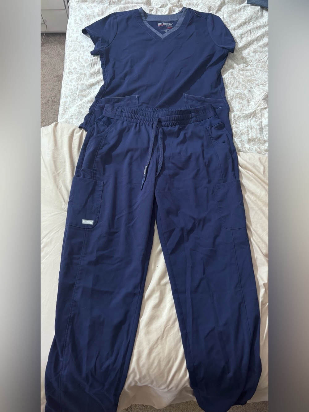 Grey's Anatomy Womens Navy Scrub Set